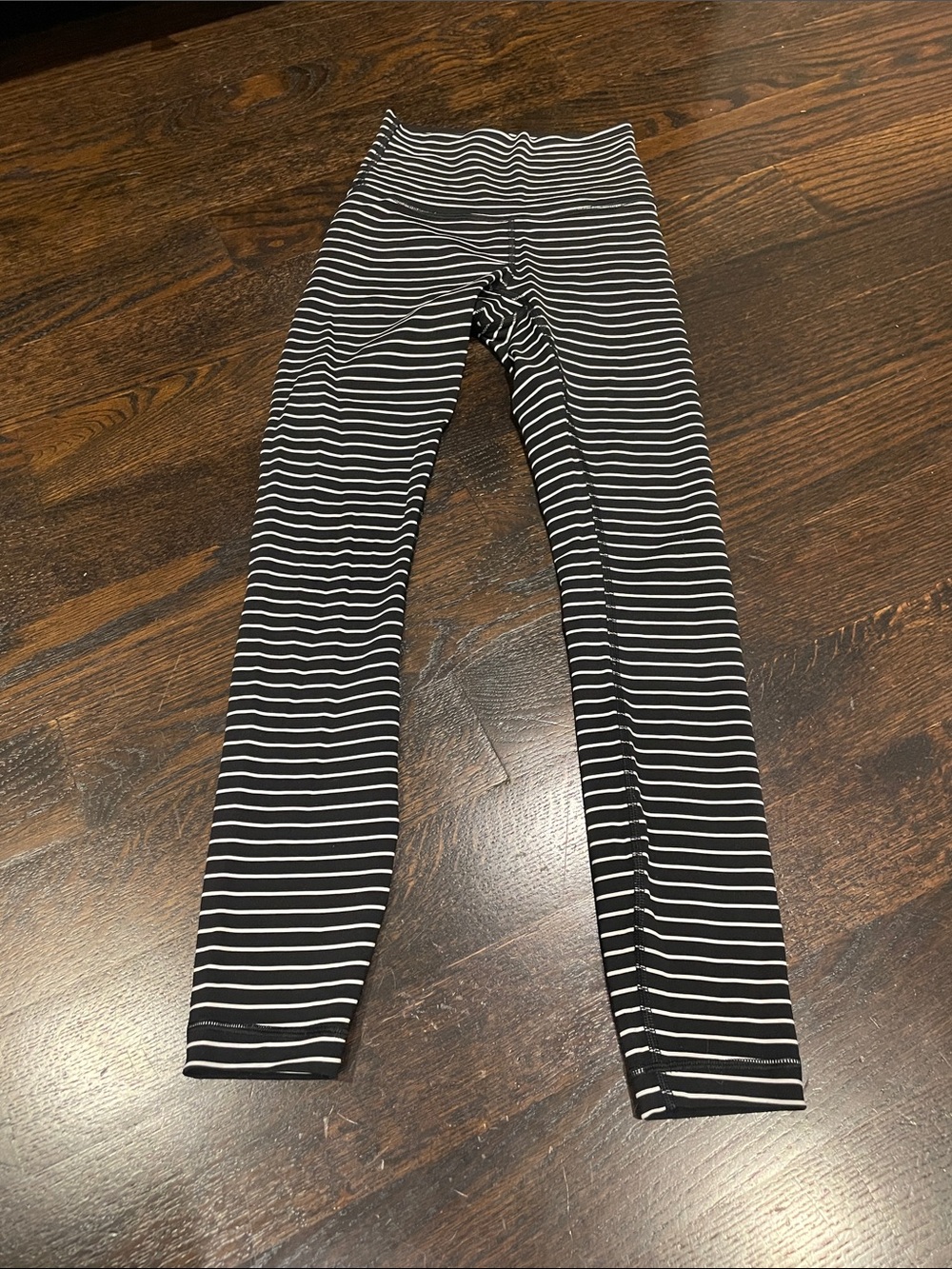 Lululemon Wunder Under High-Rise Tight Parallel Stripe Black White Size 0